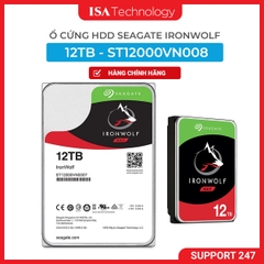 Ổ cứng HDD Seagate IronWolf 12TB – 3.5 inch, 7200 RPM, SATA, 256MB Cache, Chuyên dụng cho NAS