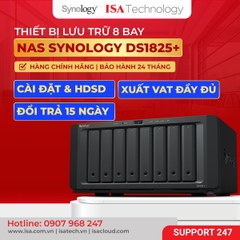 Nas Synology DS1825+ Thiết bị lưu trữ mạng 8 bay ổ cứng mới nhất năm 2025 | ISA Technology