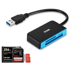 Đầu đọc thẻ nhớ đa năng  Micro SD  SD CF (Đen) USB 3.0 SSK SCRM330