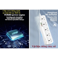 Ổ cắm điện đa năng LDNIO SC5415 5 cổng AC 3 cổng USB 1 cổng Type C PD20W 2500W dài 2m màu trắng