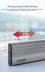 Hộp(Box) đựng ổ cứng M2 NVME Lexar E300 Cổng Type C 10Gbs biến ổ cứng NVME thành ổ cứng di động