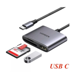 Ugreen Đầu đọc thẻ SD/TF kèm OTG USB Type C Ugreen CM387 80798 vỏ nhôm cao cấp