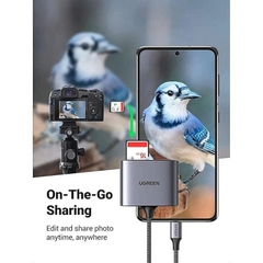 Ugreen Đầu đọc thẻ SD/TF kèm OTG USB Type C Ugreen CM387 80798 vỏ nhôm cao cấp