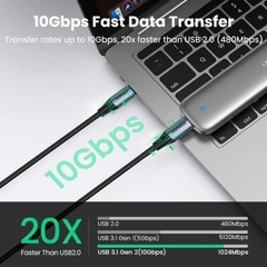 Ugreen Cáp nối Type C sang Type C Thunderbolt 2 Ugreen US355 80150 truyền hình ảnh sạc nhanh chống nhiễu dài 1m