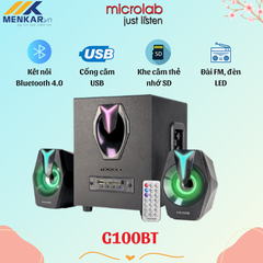 Loa máy tính Microlab G100 BT tích hợp đèn Led - 11W, 2.1 Bluetooth