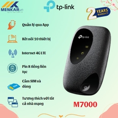 Thiết bị phát wifi di động 4G TP-Link M7000 (4G LTE/ Ăng-ten ngầm/ Khe Sim 4G/ 10 User)