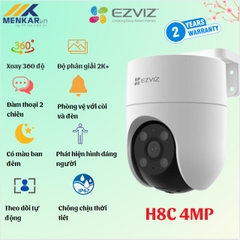 Camera EZVIZ H8C 4MP 2K+, IP Wifi PTZ Ngoài Trời, Ghi Hình Màu Ban Đêm