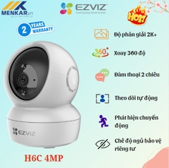 Camera wifi không dây Ezviz H6C 4MP 2K+, H.265, đàm thoại 2 chiều, theo dõi tự động