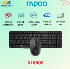 Bộ phím chuột không dây Rapoo X1800S Màu đen