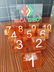 Combo 10-50 Thẻ số để bàn mica, dày 2mm, dùng cho quán ăn, Cafe, nhà hàng, tiệc sinh Nhật, cưới, thiết kế theo yêu cầu