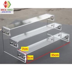 Kệ mica trưng bày sản phẩm, dày 5mm, nhiều tầng, nhiều kích thước, thiết kế theo yêu cầu