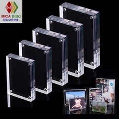 Khung ảnh để bàn/dán tường nam châm trang trí, dày 10mm ( mỗi tấm dày 5mm ) bảo vệ, trưng bày ảnh photocard deco