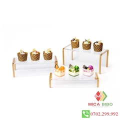 Kệ mica chữ U, trưng bày giày, mắt kính, nước hoa, dày 5mm