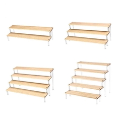 Kệ mica mặt gỗ, rộng 12cm, trưng bày mô hình sẩn phẩm, nước hoa, Mỹ phẩm