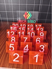 Combo 10-50 Thẻ số để bàn mica, dày 2mm, dùng cho quán ăn, Cafe, nhà hàng, tiệc sinh Nhật, cưới, thiết kế theo yêu cầu