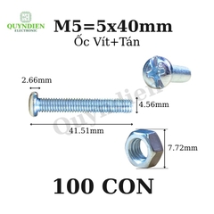 Ốc vít kèm tán M5x40mm túi 100 con