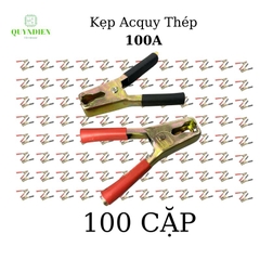 Kẹp ắc quy Acquy 100A Thép Không rỉ (Đỏ + Đen), 93mm, Lò Xo Cực Kì Khỏe.