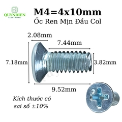 Ốc Ren Mịn M4=4x10mm Đầu Col Bắt Bo Mạch, Vỏ Nhôm MOSFET, IC... Linh Kiện Quỳnh Diễn