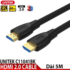 Cáp HDMI 2.0 4K@60Hz Unitek C11041BK Dài 5M Chính Hãng