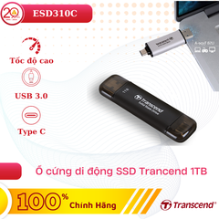Ổ Cứng di Động SSD Transcend ESD310C/ ESD310S, USB 3.2 Gen 2x1, Type-C & USB A, Black