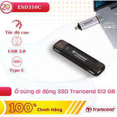 Ổ Cứng di Động SSD Transcend ESD310C/ ESD310S, USB 3.2 Gen 2x1, Type-C & USB A, Black