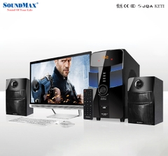 Loa Vi Tính SoundMax A-2128 (Loa 2.1/ 60W/ RCA/ USB/ SD Card/ Optical/ BT/ Đen)
