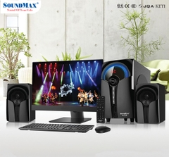 Loa Vi Tính SoundMax A-2129 (Loa 2.1/ 60W/ RCA/ USB/ SD Card/ BT 4.2/ Optical/ Coaxial/ HDMI/ Đen)