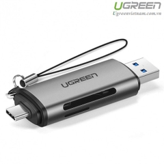 Đầu đọc thẻ nhớ SD/TF chuẩn USB Type C và USB 3.0 Ugreen 50706 chính hãng
