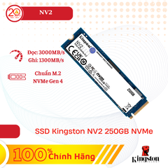Ổ cứng gắn trong/ SSD Kingston NV2 250GB M.2 2280 PCIe Gen 4.0 NVMe (SNV2S/250G)