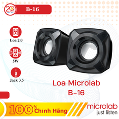 Loa Vi Tính Microlab B-16 (Loa 2.0/ 5W/ AUX/ Đen)