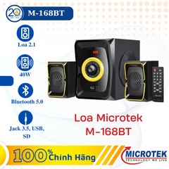 Loa Vi Tính Microtek M-168BT (Loa 2.1/ 40W/ RCA/ USB/ SD/ BT/ Đen)