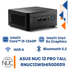Máy Bộ Asus Mini PC NUC 12 Pro Tall RNUC12WSHI500001I (i5-1240P | Intel Iris Xe Graphics | Wifi 6 | BT 5.2 | Đen)