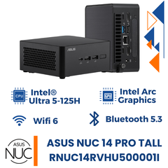 Máy Bộ Asus Mini PC NUC 14 Pro Tall RNUC14RVHU500001I (Intel Ultra 5-125H | Intel Arc Graphics | Wifi 6 | BT 5.3 | Đen)