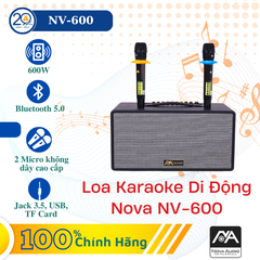 Loa Karaoke Di Động Nova Audio NV-600 (600W/ BT 5.0/ Micro UHF/ TF/ USB)