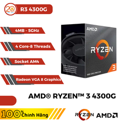 CPU AMD RYZEN 3 4300G (4MB | 4C-8T | Upto 4.0GHz | Socket AM4)