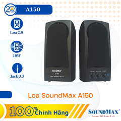 Loa Vi Tính SoundMax A-150 (Loa 2.0/ 10W/ Đen)