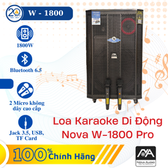 Loa Karaoke Di Động Nova W-1800 Pro (1800W/ BT 5.0/ TWS/ Micro UHF/ USB/ SD)