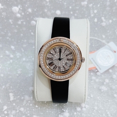 Davena Rose Gold |Nữ Giới |Mặt Full Đá |Dây Da Đen |Máy Pin (Quartz) |Size 30mm