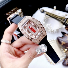 Davena Richard Mille |Nữ Giới |Rose Gold |Dây Silicone Đen |Máy Pin (Quartz) |Size 30x38mm
