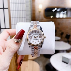 Rolex Đính Đá Ngôi Sao |Nữ Giới |Niềng Khía |Dây Kim Loại Demi Vàng |Máy Pin (Máy Quartz) |Size 31mm