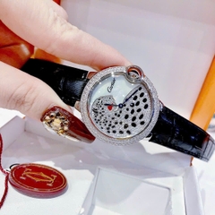 Cartier Ballon Bleu |Nữ Giới |Mặt Báo |Đính Đá |Dây Da Đen |Máy Pin (Quartz) |Size 36mm