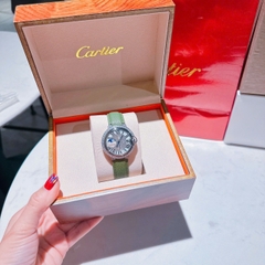 Cartier Ballon Bleu |Nữ Giới |Đính Đá |Dây Da Xanh Rêu |Máy Pin (Quartz) |Size 35mm