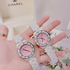 Chanel Hoa J12 |Nữ Giới |Mặt Hồng |Đính Đá |Dây Đá Ceramica Trắng |Máy Pin (Quartz) |Size 34mm