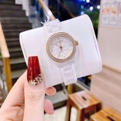 Coach Astor |Nữ Giới |Đính Đá Rose Gold |Dây Đá Ceramic Trắng |Máy Pin (Quartz) |Size 30mm
