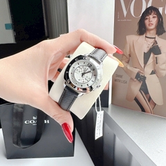 Coach New York |Nữ Giới |Trắng Silver |Dây Da Đen |Máy Pin (Quartz) |Size 36mm