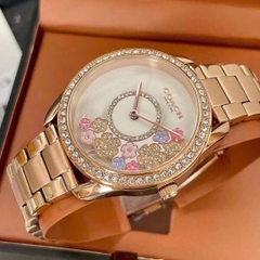 Coach Preston |Nữ Giới |Hoa Xoay |Đính Đá |Dây Kim Loại Rose Gold |Máy Pin (Quartz) |Size 36mm