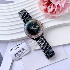 Coach Rainbow |Nữ Giới |Đính Đá |Dây Đá Ceramic Đen |Máy Pin (Quartz) |Size 36mm