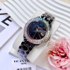 Coach Rainbow |Nữ Giới |Đính Đá |Dây Đá Ceramic Đen |Máy Pin (Quartz) |Size 36mm