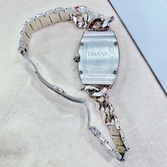 Davena Dây Mắt Xích |Nữ Giới |Đính Đá Silver |Dây Kim Loại |Máy Pin (Quartz) |Size Lớn 36x42mm