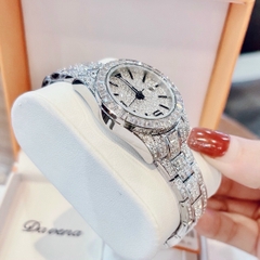 Davena Full Đá Swarovski |Nữ Giới |Dây Kim Loại Trắng Silver |Máy Pin (Quartz) |Size 33mm